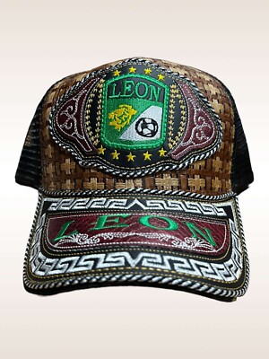 Gorra Equipo Leon Futbol Cachucha De Leon ajustable artesania