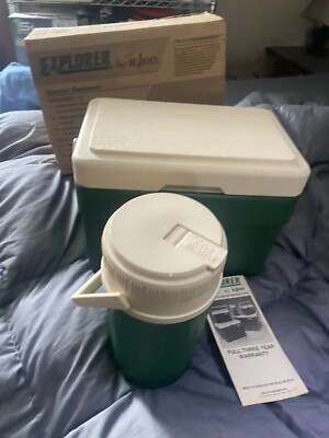Explorer 12  Igloo Cooler new old stock, with 1/2 gallon jug with original box