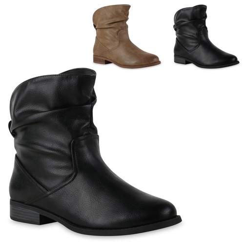 Schlupf Stiefeletten Damen Schwarz