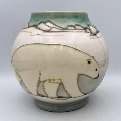 MOORCROFT Limited Edition Vase - EISBÄREN von Sally Tuffin um 1989