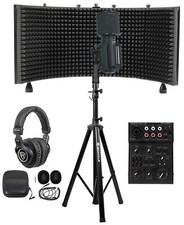 Recording Kit w/Mixer Warm Audio Studio Mic Isolation Shield Headphones Stand