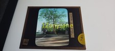 V83 HISTORIC Glass Magic Lantern Slide America 156 T ENAMI HOME BEHIND TREES