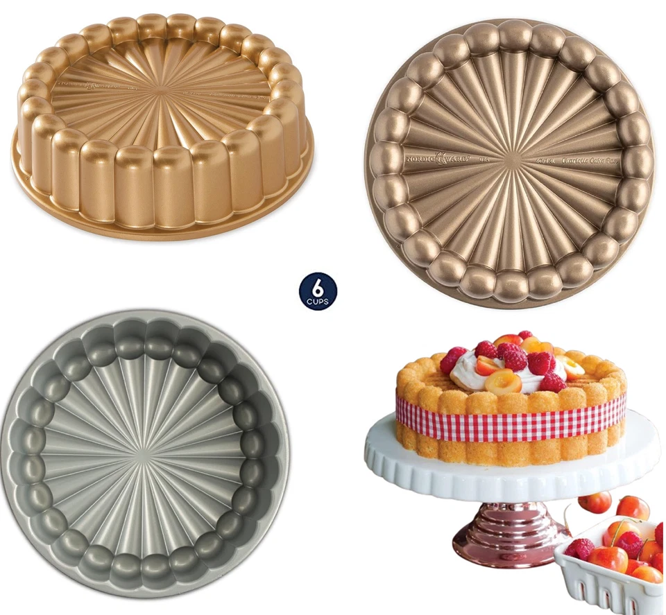 Nordic Ware Charlotte: Kuchenform Kegelbund Cake 6cups (1,42Lt) cm.22 Made USA - Bild 1 von 4