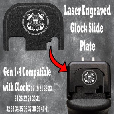 U.S. Coast Emblem 2 Rear Slide Plate Back Plate For Glocks Gen 1-4