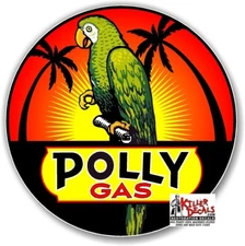 (POLL-42)   12" POLLY GAS service station Island DECAL GASOLINE PUMP STICKER