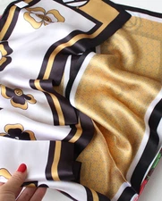 100% Mulberry Silk Scarf 150X16CM Women's Long Double sided Printed Scarf NEW