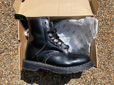 Solovair Black Hi Shine Eye Derby Boot Dr Martens esque boots