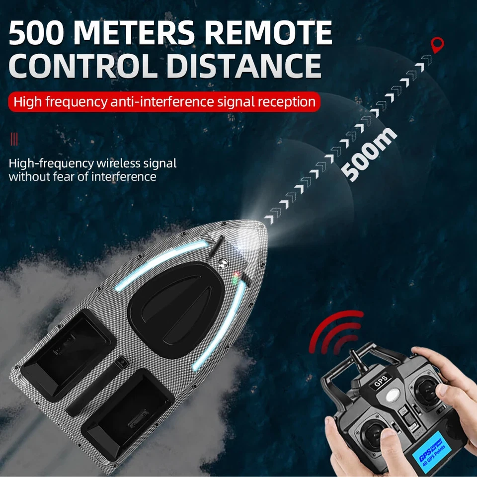Bait Boat 500M Auto Return Sonar 1.5KG V700 Steering Light Wireless Fish Finder - Image 4 of 4