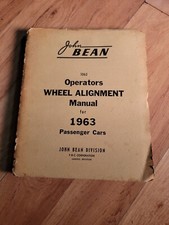 1963 John Bean Operators Wheel Alignment Manual For Passenger Cars