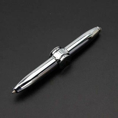 Creative Multi-Function LED Pen Spinning Decompression Gyro Metal Ballpoint Pen