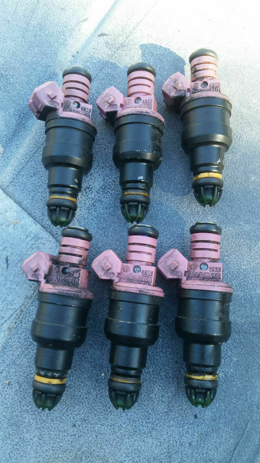 6 pcs BMW E36 328i M3 E39 Z3 M52 M52B28 PINK TOP FUEL INJECTORS BOSCH