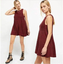Free People Womens Waterfall Knit Sleeveless Sweaterdress Red Size XSmall