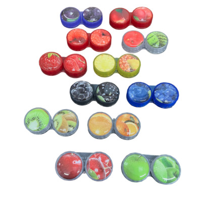Verschiedene Obst Design Funky Kontaktlinsen Linsen Aufbewahrung Flach Einweich Etui Geschenk