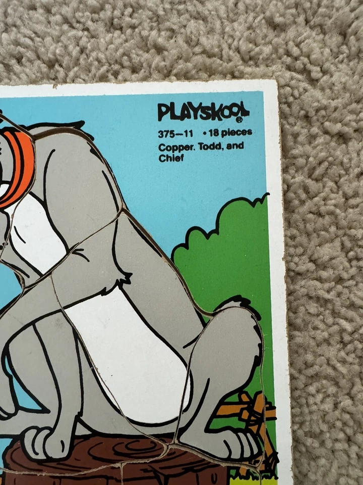 1981 Playskool Disney Fox and the Hound Wood Tray Puzzle - Image 3 of 4