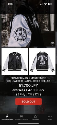 Mastermind World X Mitchell & Ness Lightweight Satin Jacket, size