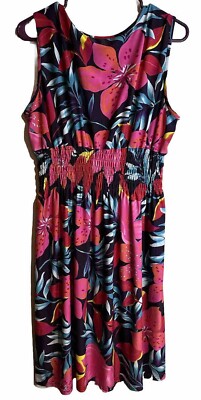 Raya Sun Women's Plus Size Multicolor Floral Print Sleeveless