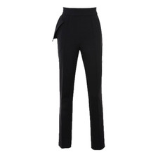 HOUSE OF CB London Armida Black Flap Pocket Back Zipper Trousers Size S