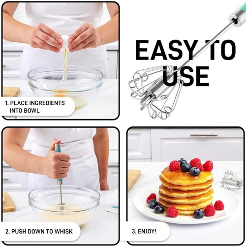 Zulay Egg Beater Whisk - Push Whisk for Cooking - 第 4/41 張圖片