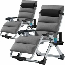 MOPHOTO Zero Gravity Chair Reclining Lounge Chair With Mattress Pillow 2 Packs