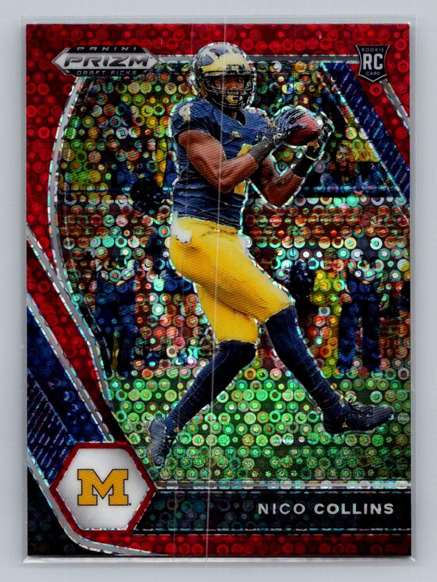 2021 Panini Prizm Draft Picks Collegiate Red Circles Nico Collins #114 Michigan