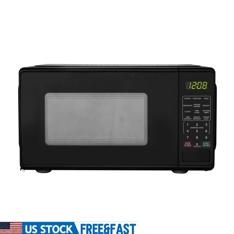700W Countertop Microwave Oven LED Timer Defrost Child Lock 10 Power Levels New