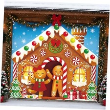Christmas Garage Door Banner Decoration Magnetic 7 x 8 ft Gingerbread House