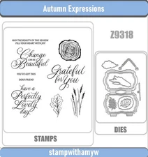 Autumn Expressions Cutting Dies and  Stamps Scrapbook DIY Greeting Card Handmade