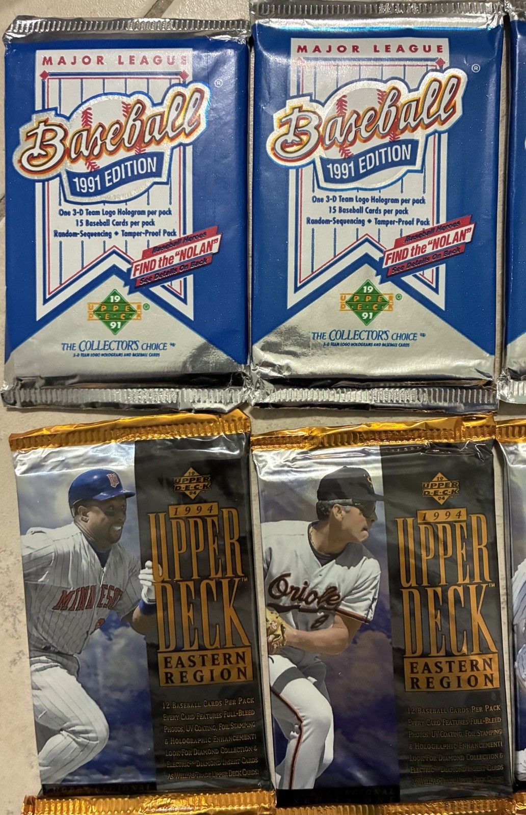 12 PACKS MICHEAL JORDAN CHASE! 1991 1994 Upper Deck Baseball Cards  SP1 #19 #8 view 3