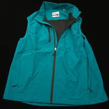 Straight Down Vest Mens L Teal Lightweight Shell Windbreaker Sleeveless Jacket