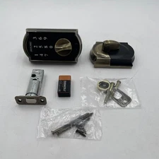 Schlage BE375 CAM 609 Touch Keyless Touchscreen Deadbolt Lock, Antique Brass