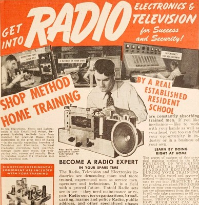 1947 Electrical Radio School Advertisement Electronics Repair Vintage E8D