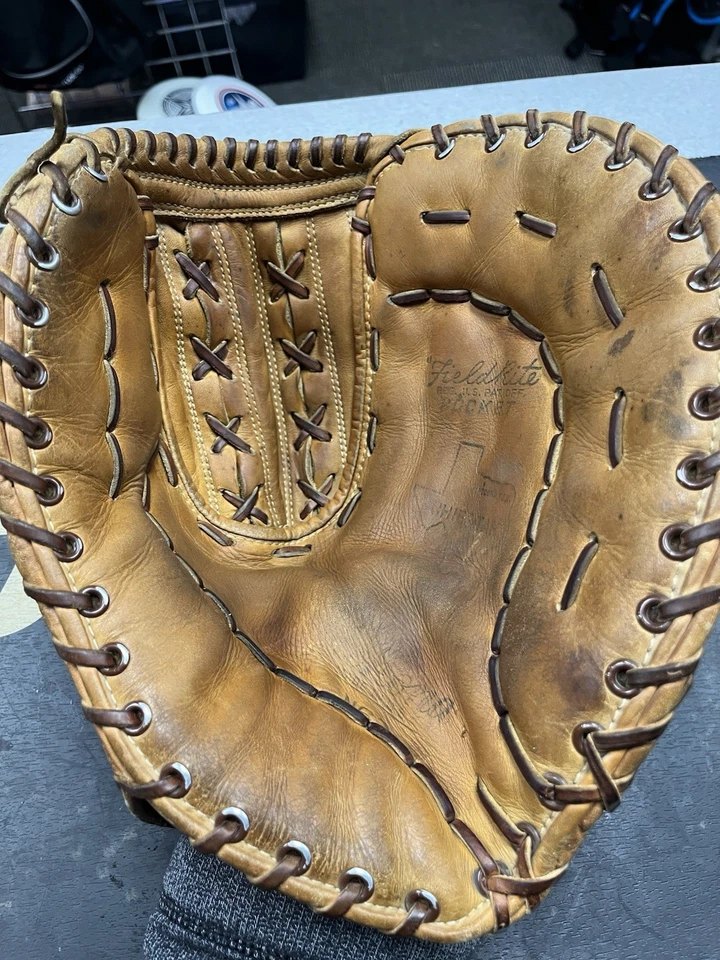 "Guante de béisbol vintage Nokona N60 13"" cuero bronceado jefe primera base" Foto 2 de 4