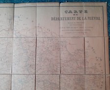 Carte toilée de la NIEVRE (58) - 1866 - Comte de CALLAC  ( Préfet de la Nièvre )