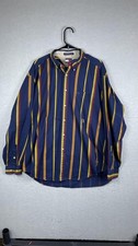 Vintage Tommy Hilfiger Shirt Mens XL Blue Multicolor Striped Button Down 90s