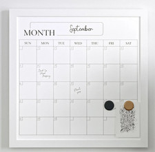 New Martha Stewart Magnetic Monthly Calendar Dry Erase Board w/ 18" X 18" Frame