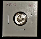 1982-D CU*NI CLAD ROOSEVELT DIME ... GRADES "BRILLIANT  UNCIRCULATED"