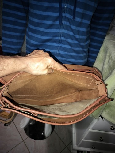 LAND'S END BRAUNE LEDERTASCHE 15" LAPTOP MESSENGER CROSSBODY. - Bild 10 von 16