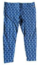 Matilda Jane Leggings  Blue White Print Cropped Capri Pants Women's L Large