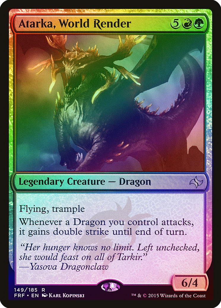 Atarka World Render 1x FOIL FRF MTG Fate Reforged Rare MINT red green Atarka World Render 1x FOIL FRF MTG Fate Reforged Rare MINT red green