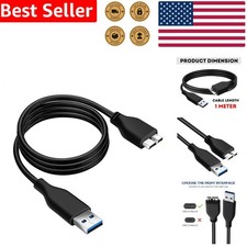 3 Feet USB 3.0 A to Micro B Cable Fast Data Transfer External Drive
