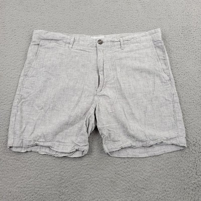 Goodfellow & Co Linden Linen Shorts Mens 36 Gray Chino Pockets