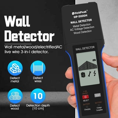 Holdpeak 5000H 3-in-1 Wall Scanner Metal/Wood/AC Live Wire Detector Tester