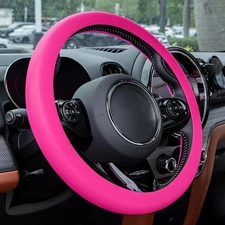 Spurtar Hot Pink Car Steering Wheel Cover Women, 