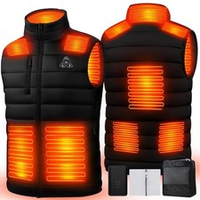 Heated Vest for Men with Battery Pack, Lightweight Electric Heating Large Black