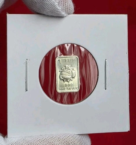USMC Devil Dog - 1 Gram .999 Fine Pure Silver Bullion Mini Bar Ingot Coin
