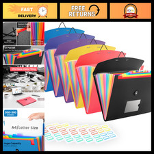 6 Pack Accordion File Organizer, 13 Pocket Expanding Folder for A4 Letter Size,