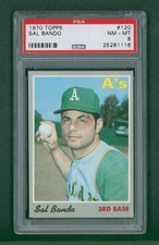 1970 Topps Baseball Card - #120 Sal Bando, PSA 8 NM/MT