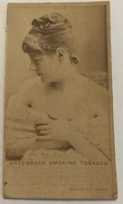 Antique Greenback Smoking Tobacco Trade Card - Marburg Bros Mrs. O’Neil Actress