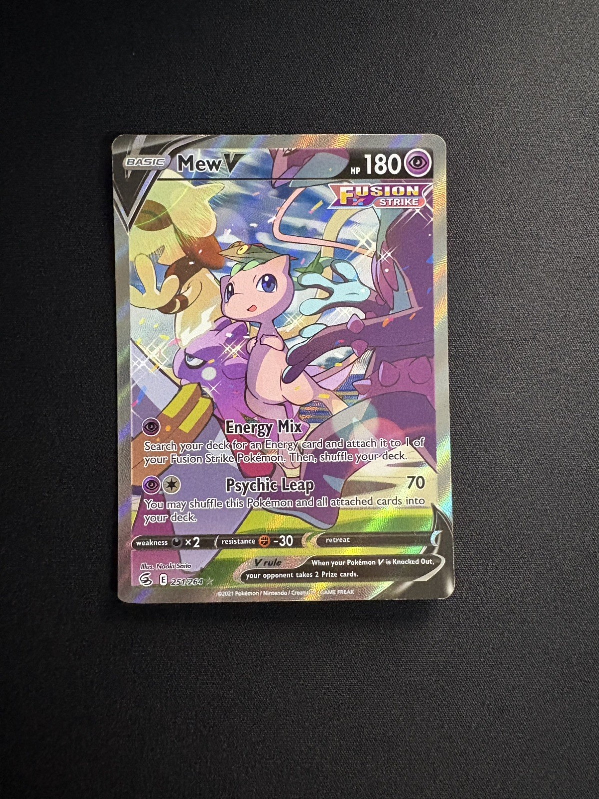 Pokemon Mew v Alternate Full Art 251/264 Swsh08 Fusion Strike Ultra rare MP 
