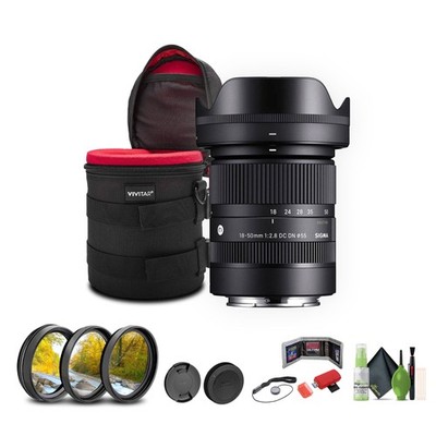 Sigma 18-50mm f/2.8 DC DN Contemporary Lens for Canon RF + Bundle